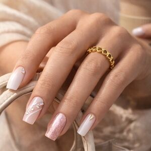 Hypoallergenic Gold Heart Ring | Stainless Steel Gold Plated Band | Dainty Stack